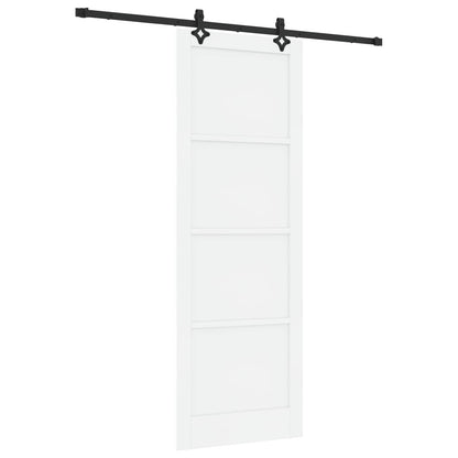 vidaXL Sliding Door White and Black 83 x 232 cm Solid Pine Wood