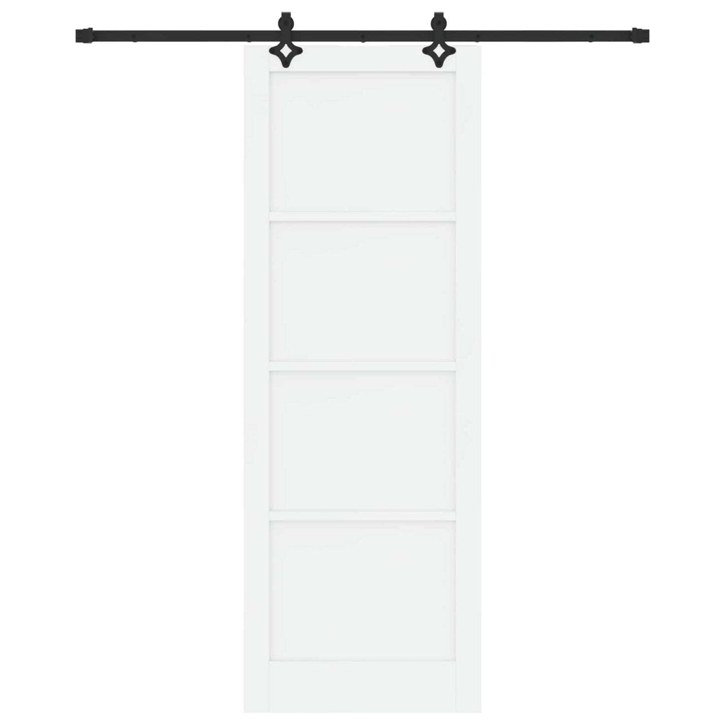 vidaXL Sliding Door White and Black 83 x 232 cm Solid Pine Wood