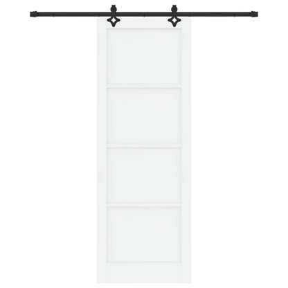 vidaXL Sliding Door White and Black 83 x 232 cm Solid Pine Wood