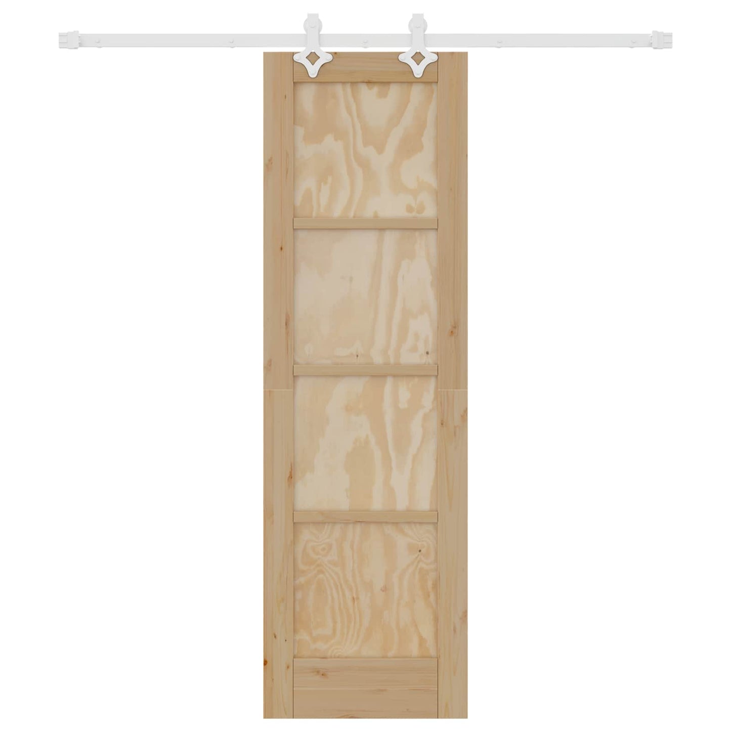 vidaXL Sliding Door Natural and White 61 x 198.5 cm Solid Pine Wood