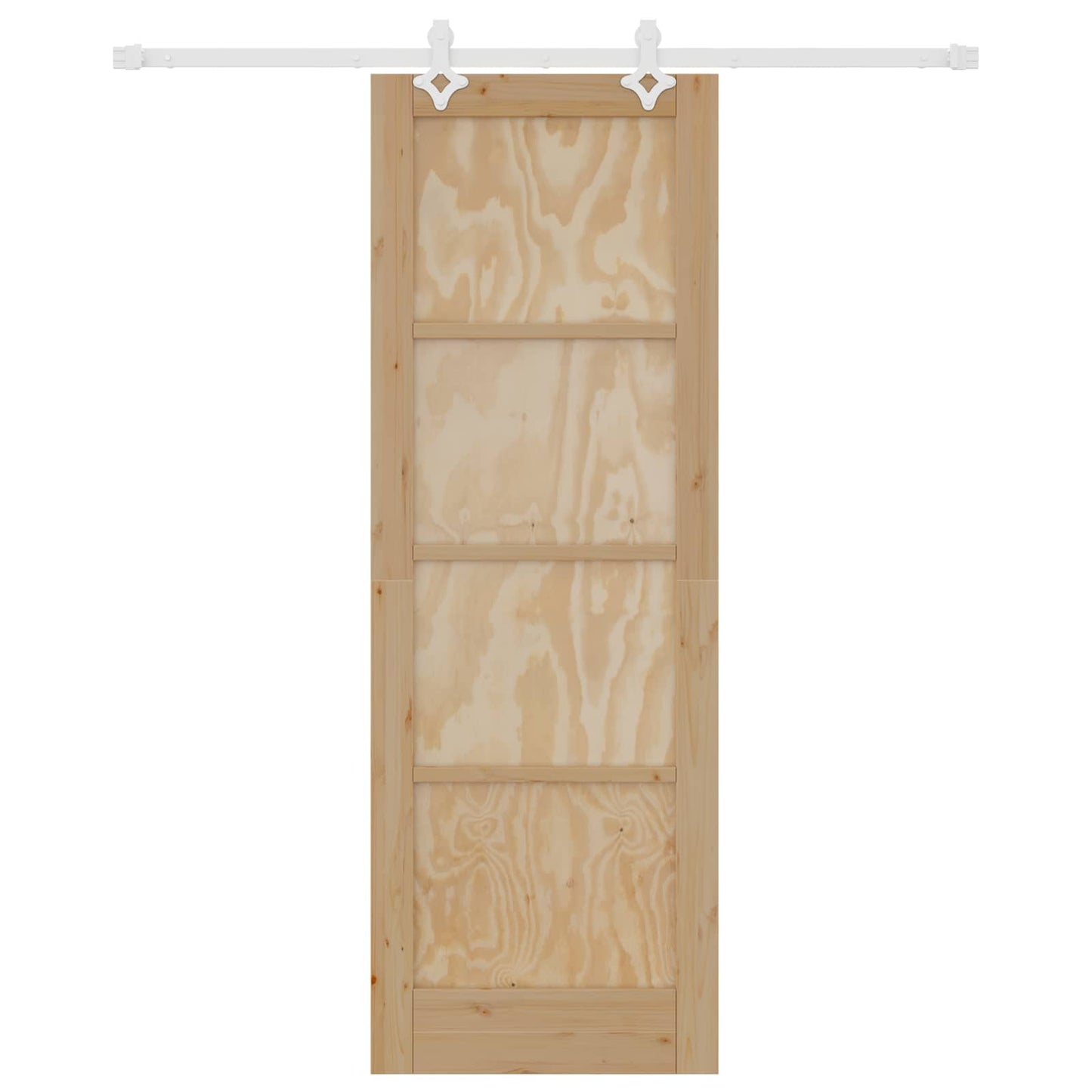 vidaXL Sliding Door Natural and White 73.5 x 211 cm Solid Pine Wood