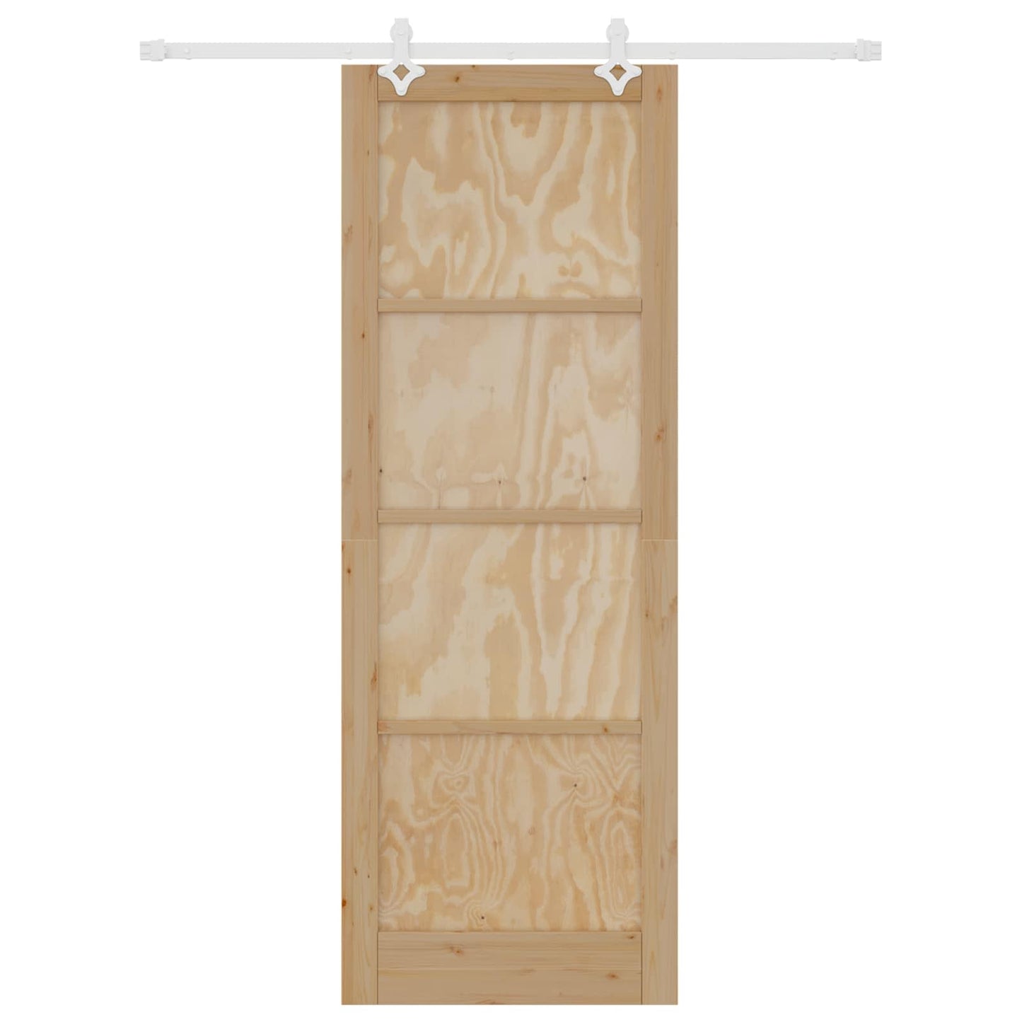 vidaXL Sliding Door Natural and White 83 x 232 cm Solid Pine Wood