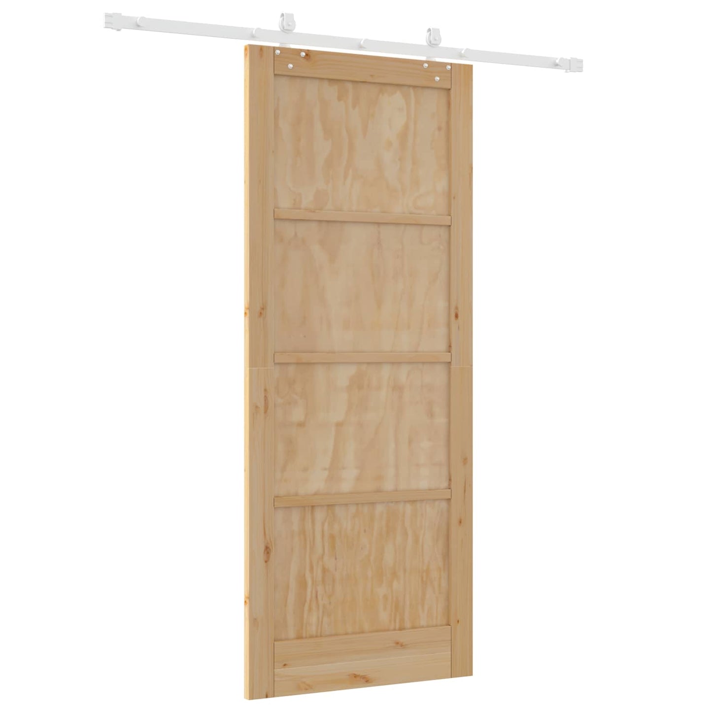 vidaXL Sliding Door Natural and White 86 x 211 cm Solid Pine Wood