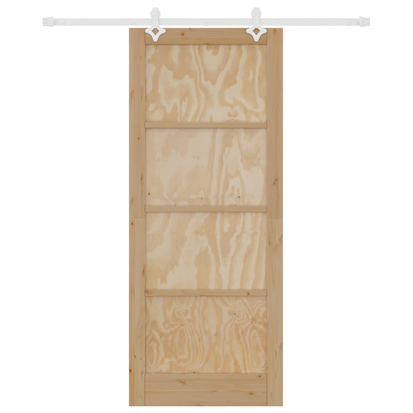 vidaXL Sliding Door Natural and White 86 x 211 cm Solid Pine Wood