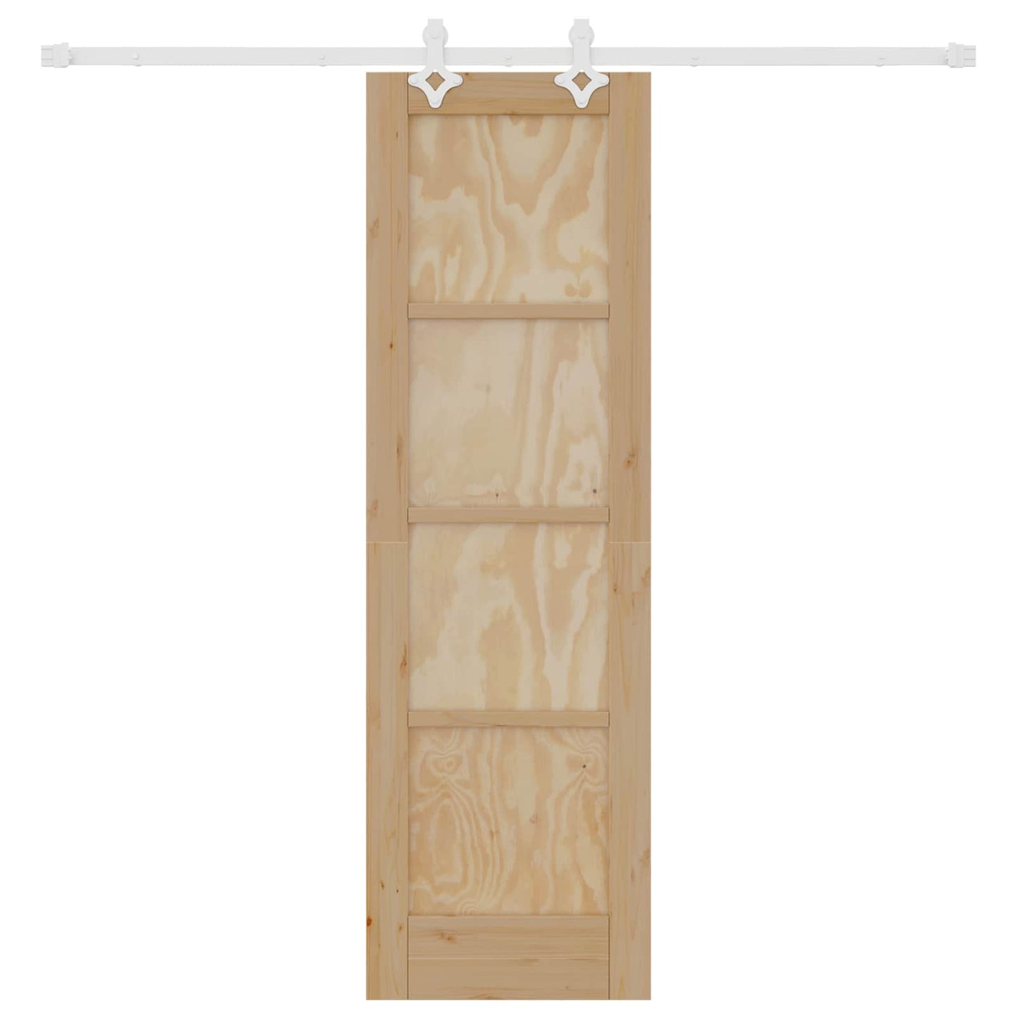 vidaXL Sliding Door Natural and White 61 x 198.5 cm Solid Pine Wood