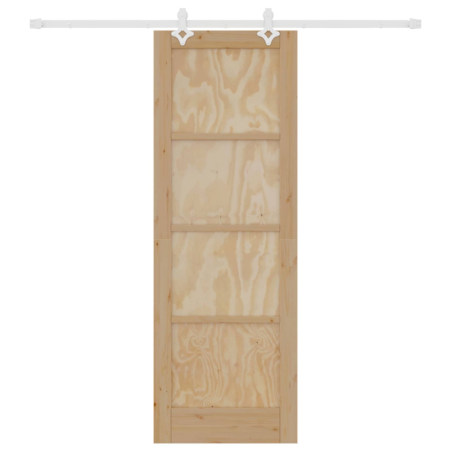 vidaXL Sliding Door Natural and White 73.5 x 211 cm Solid Pine Wood