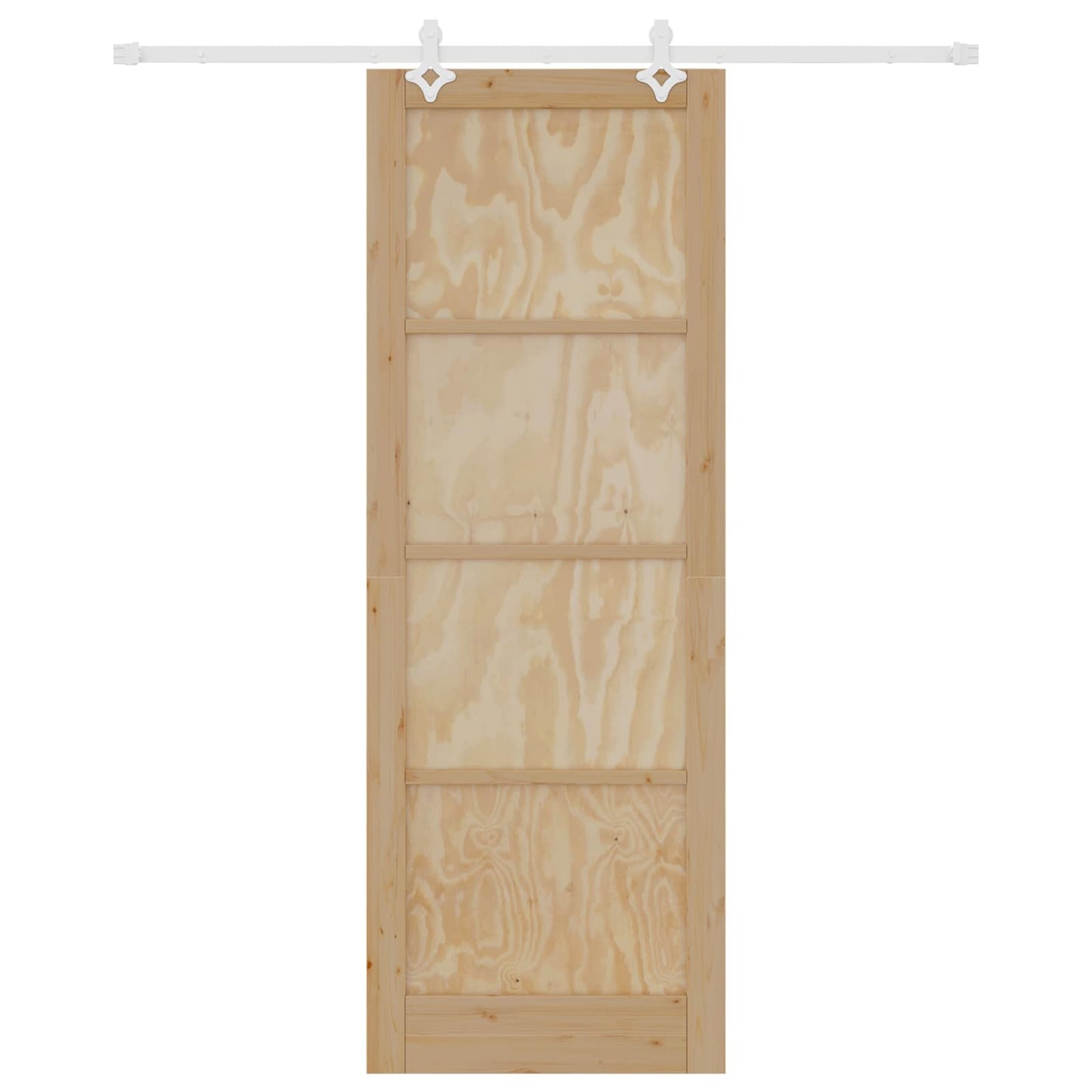 vidaXL Sliding Door Natural and White 83 x 232 cm Solid Pine Wood
