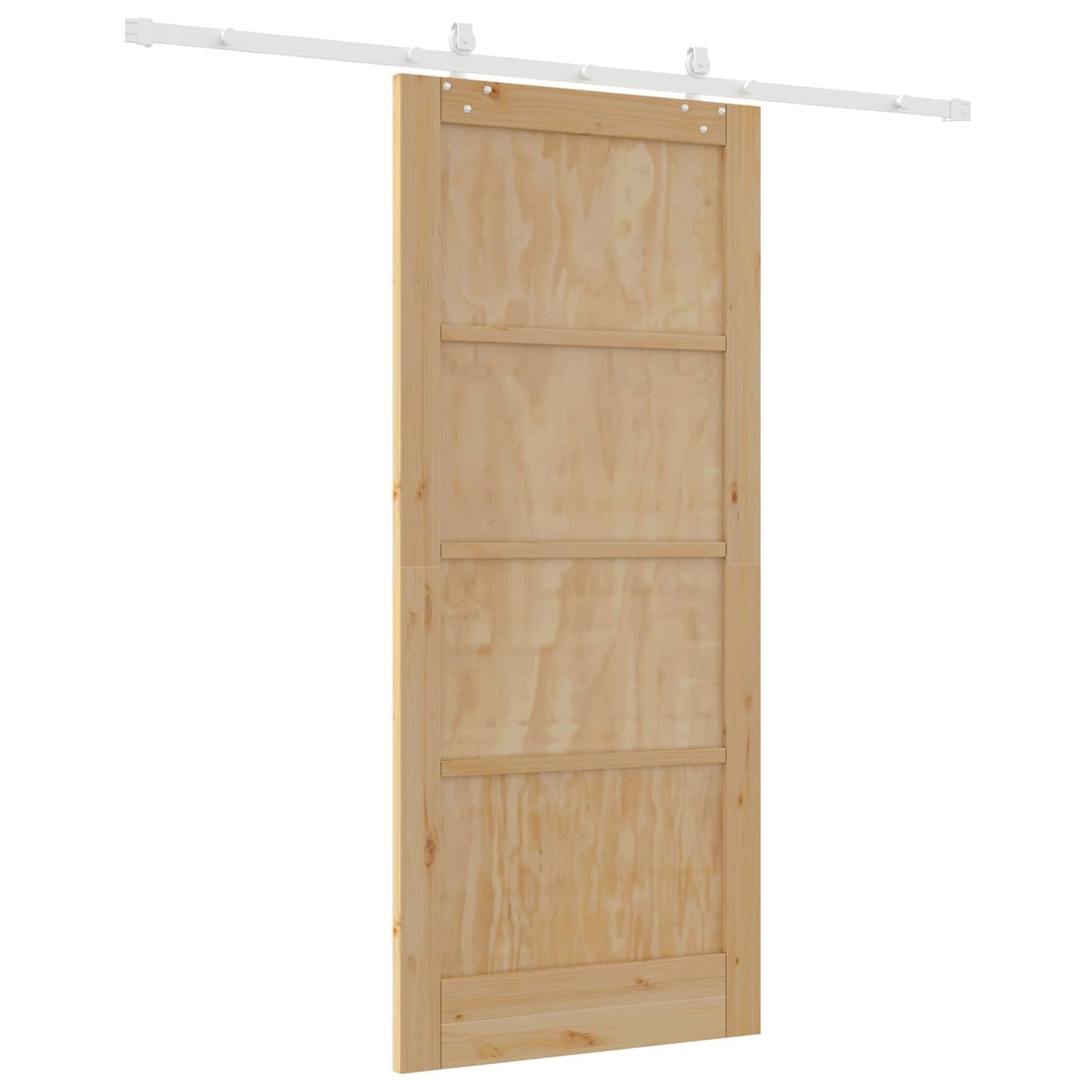vidaXL Sliding Door Natural and White 86 x 198.5 cm Solid Pine Wood