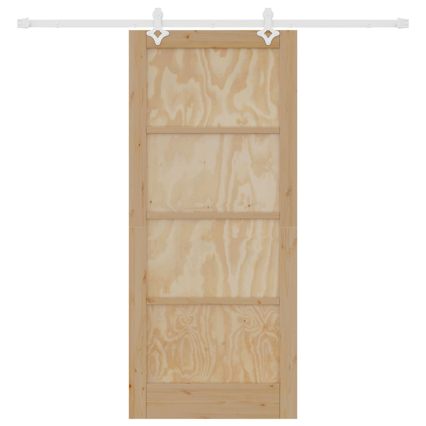 vidaXL Sliding Door Natural and White 86 x 198.5 cm Solid Pine Wood