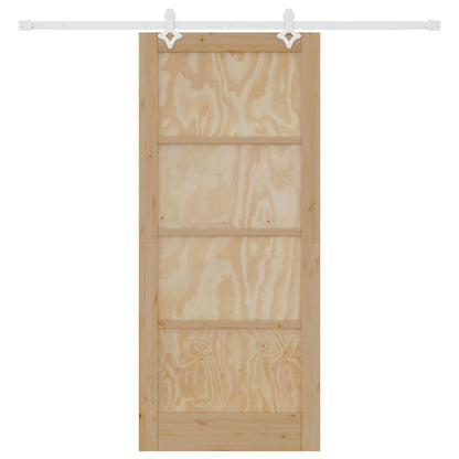 vidaXL Sliding Door Natural and White 86 x 198.5 cm Solid Pine Wood