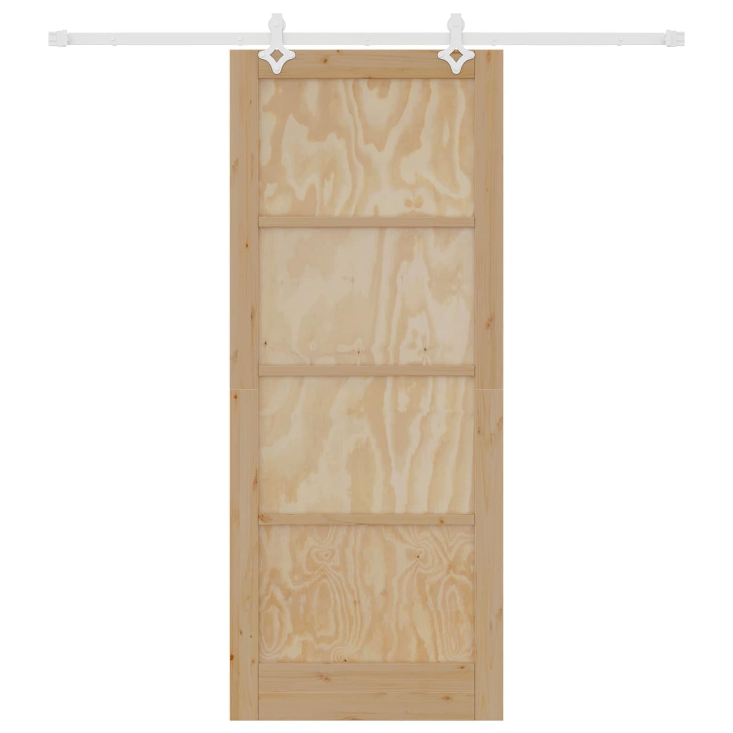 vidaXL Sliding Door Natural and White 86 x 211 cm Solid Pine Wood