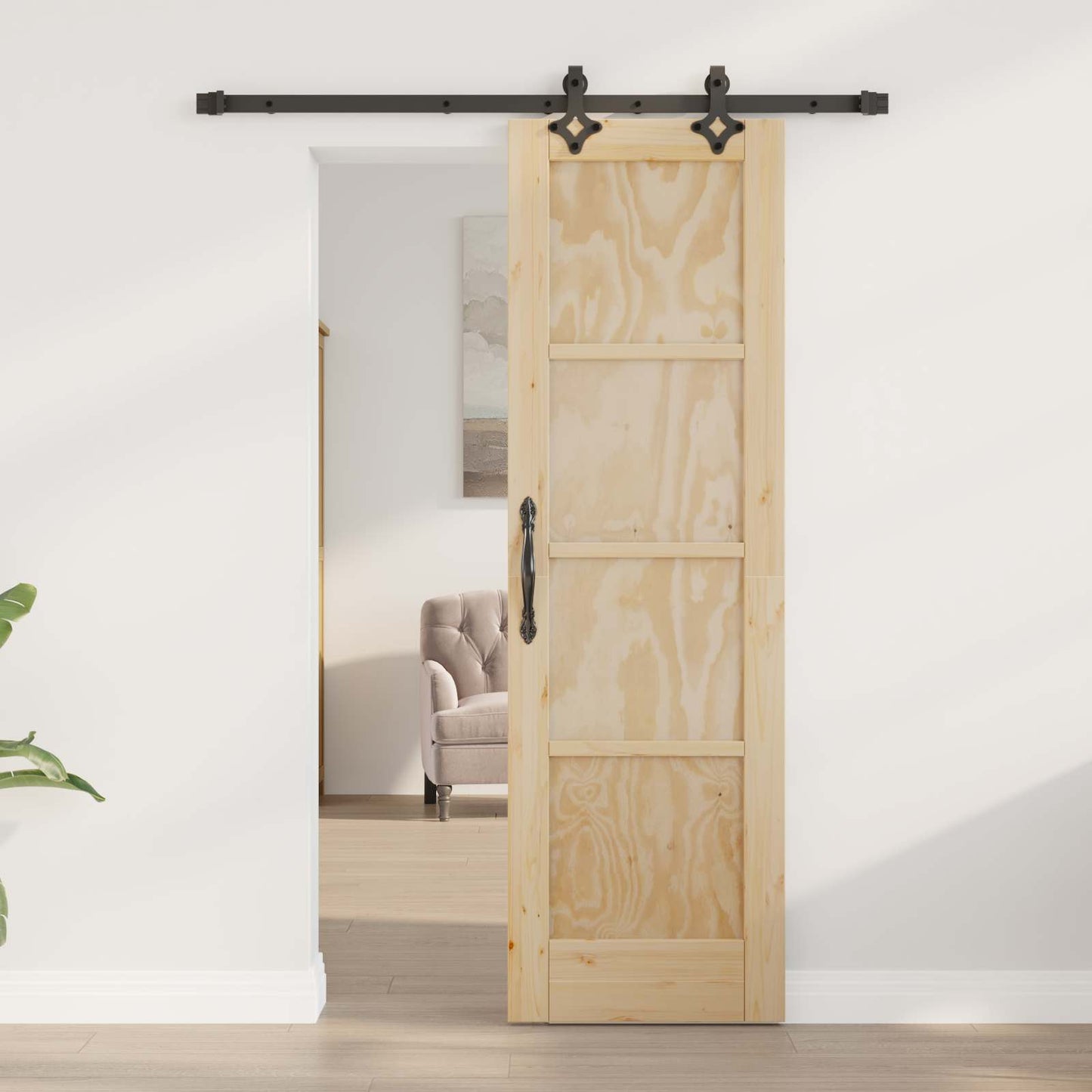 vidaXL Sliding Door ORKDAL Natural 61 x 198.5 cm Solid Pine Wood