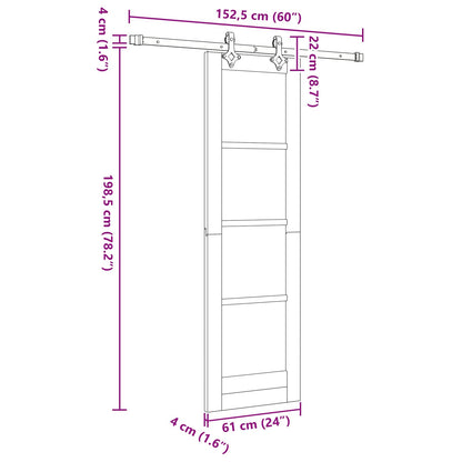 vidaXL Sliding Door ORKDAL Natural 61 x 198.5 cm Solid Pine Wood