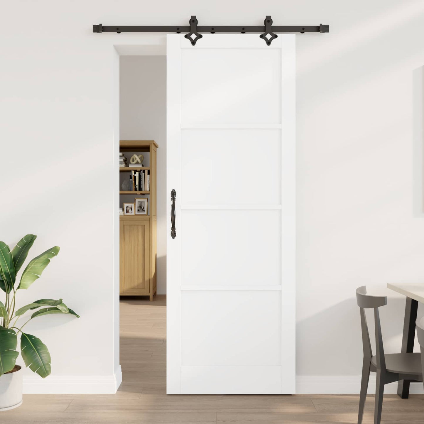 vidaXL Sliding Door ORKDAL White 83 x 232 cm Solid Pine Wood