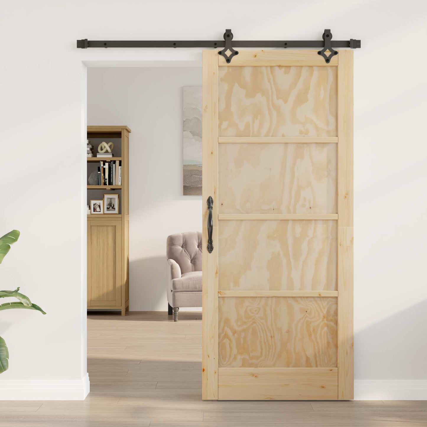 vidaXL Sliding Door ORKDAL Natural 86 x 198.5 cm Solid Pine Wood