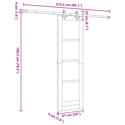 vidaXL Sliding Door ORKDAL Natural 61 x 198.5 cm Solid Pine Wood
