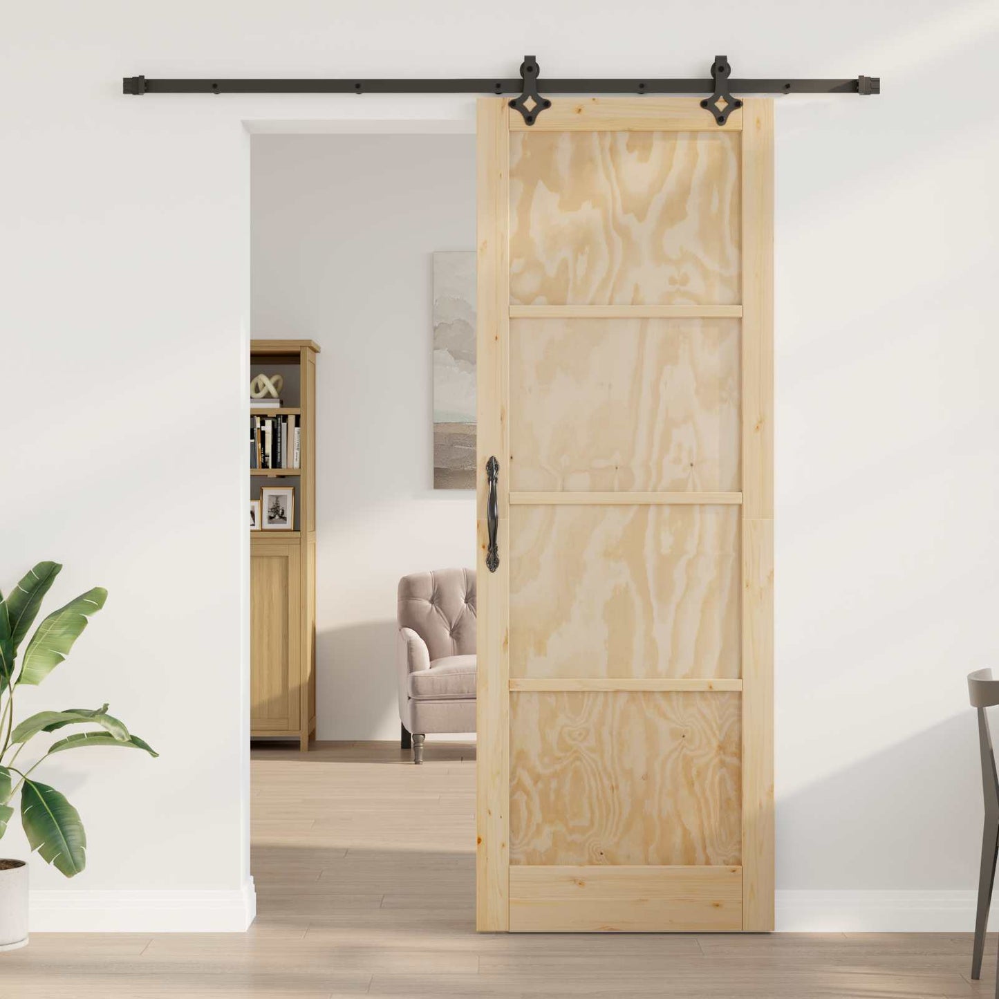 vidaXL Sliding Door ORKDAL Natural 83 x 232 cm Solid Pine Wood