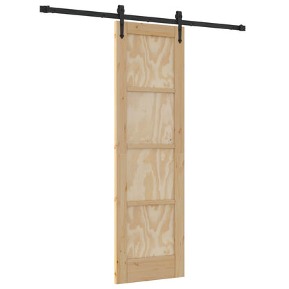 vidaXL Sliding Door ORKDAL Natural and Black 61 x 198.5 cm