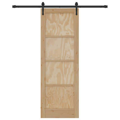 vidaXL Sliding Door ORKDAL Natural and Black 73.5 x 211 cm