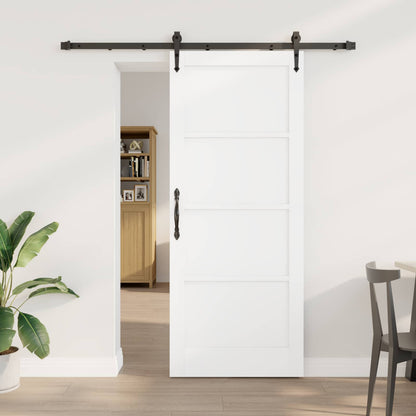 vidaXL Sliding Door ORKDAL White and Black 83 x 202 cm Solid Pine Wood