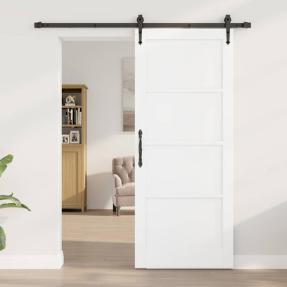 vidaXL Sliding Door ORKDAL White and Black 83 x 202 cm Solid Pine Wood