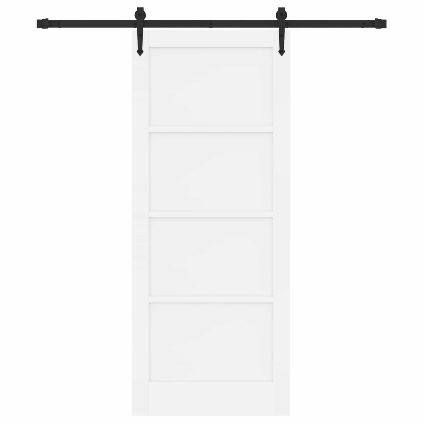 vidaXL Sliding Door ORKDAL White and Black 83 x 202 cm Solid Pine Wood