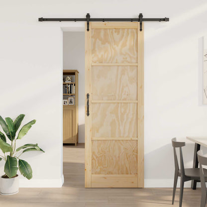 vidaXL Sliding Door ORKDAL Natural and Black 83 x 232 cm