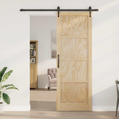 vidaXL Sliding Door ORKDAL Natural and Black 83 x 232 cm