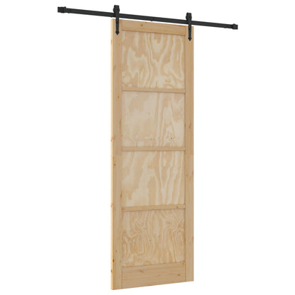 vidaXL Sliding Door ORKDAL Natural and Black 83 x 232 cm