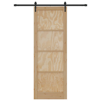 vidaXL Sliding Door ORKDAL Natural and Black 83 x 232 cm