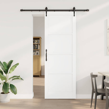 vidaXL Sliding Door ORKDAL White and Black 83 x 232 cm Solid Pine Wood