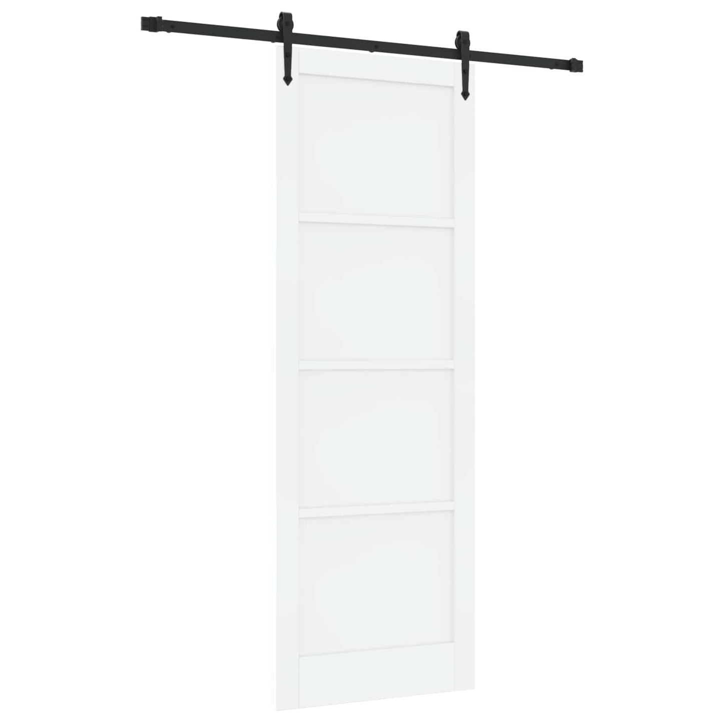 vidaXL Sliding Door ORKDAL White and Black 83 x 232 cm Solid Pine Wood