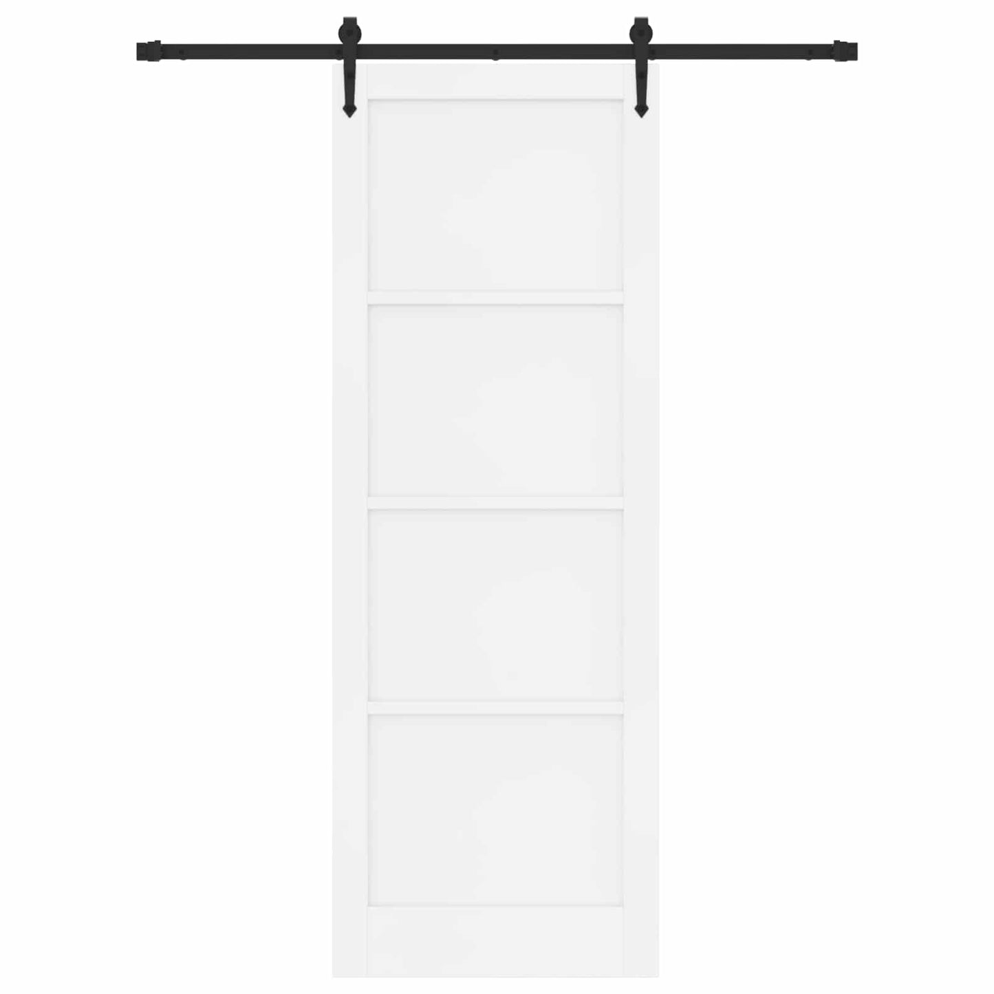 vidaXL Sliding Door ORKDAL White and Black 83 x 232 cm Solid Pine Wood