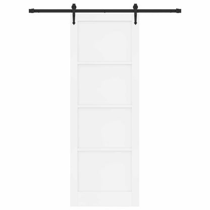 vidaXL Sliding Door ORKDAL White and Black 83 x 232 cm Solid Pine Wood