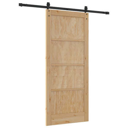 vidaXL Sliding Door ORKDAL Natural and Black 86 x 198.5 cm