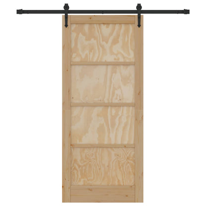 vidaXL Sliding Door ORKDAL Natural and Black 86 x 198.5 cm