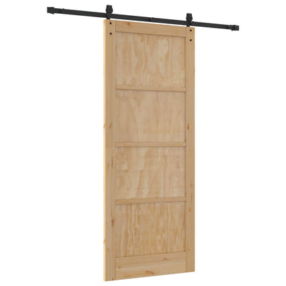 vidaXL Sliding Door ORKDAL Natural and Black 86 x 211 cm