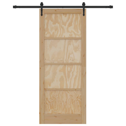 vidaXL Sliding Door ORKDAL Natural and Black 86 x 211 cm