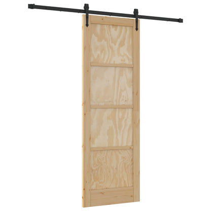 vidaXL Sliding Door ORKDAL Natural and Black 73.5 x 211 cm