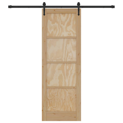 vidaXL Sliding Door ORKDAL Natural and Black 73.5 x 211 cm