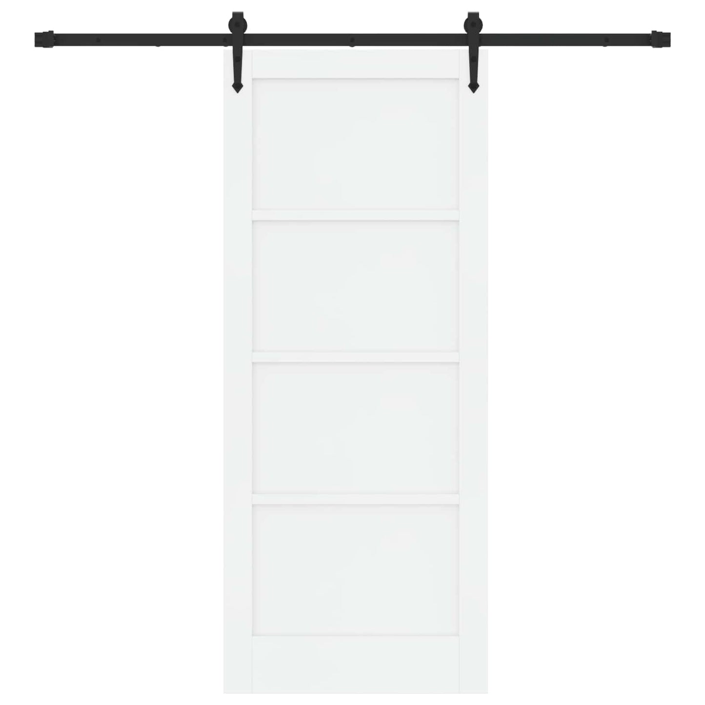 vidaXL Sliding Door ORKDAL White and Black 83 x 202 cm Solid Pine Wood