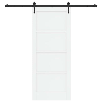 vidaXL Sliding Door ORKDAL White and Black 83 x 202 cm Solid Pine Wood
