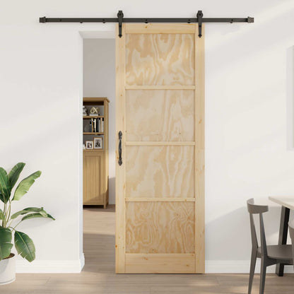 vidaXL Sliding Door ORKDAL Natural and Black 83 x 232 cm