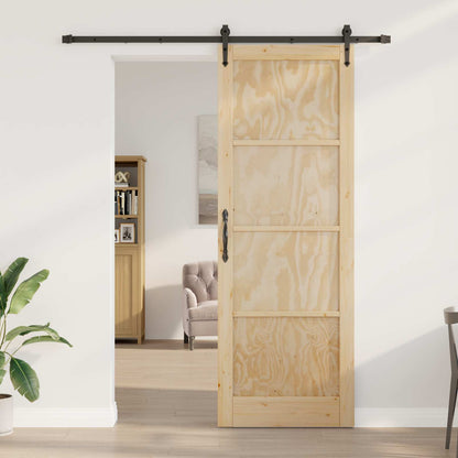 vidaXL Sliding Door ORKDAL Natural and Black 83 x 232 cm