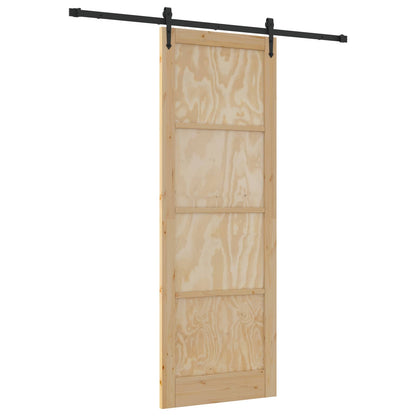 vidaXL Sliding Door ORKDAL Natural and Black 83 x 232 cm