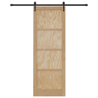 vidaXL Sliding Door ORKDAL Natural and Black 83 x 232 cm