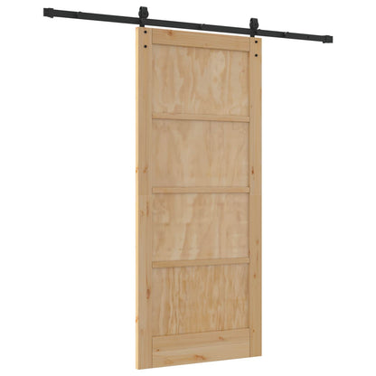 vidaXL Sliding Door ORKDAL Natural and Black 86 x 198.5 cm