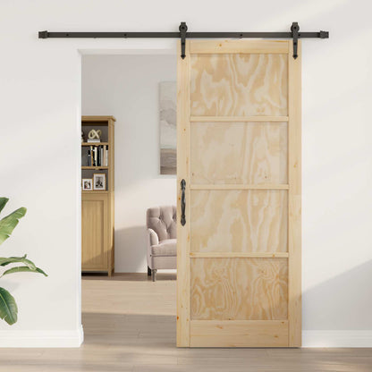 vidaXL Sliding Door ORKDAL Natural and Black 86 x 211 cm