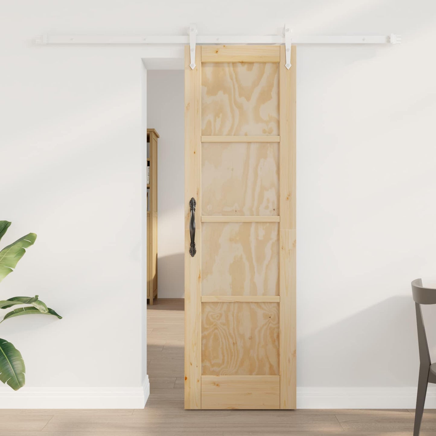 vidaXL Sliding Door ORKDAL Natural and White 61 x 198.5 cm
