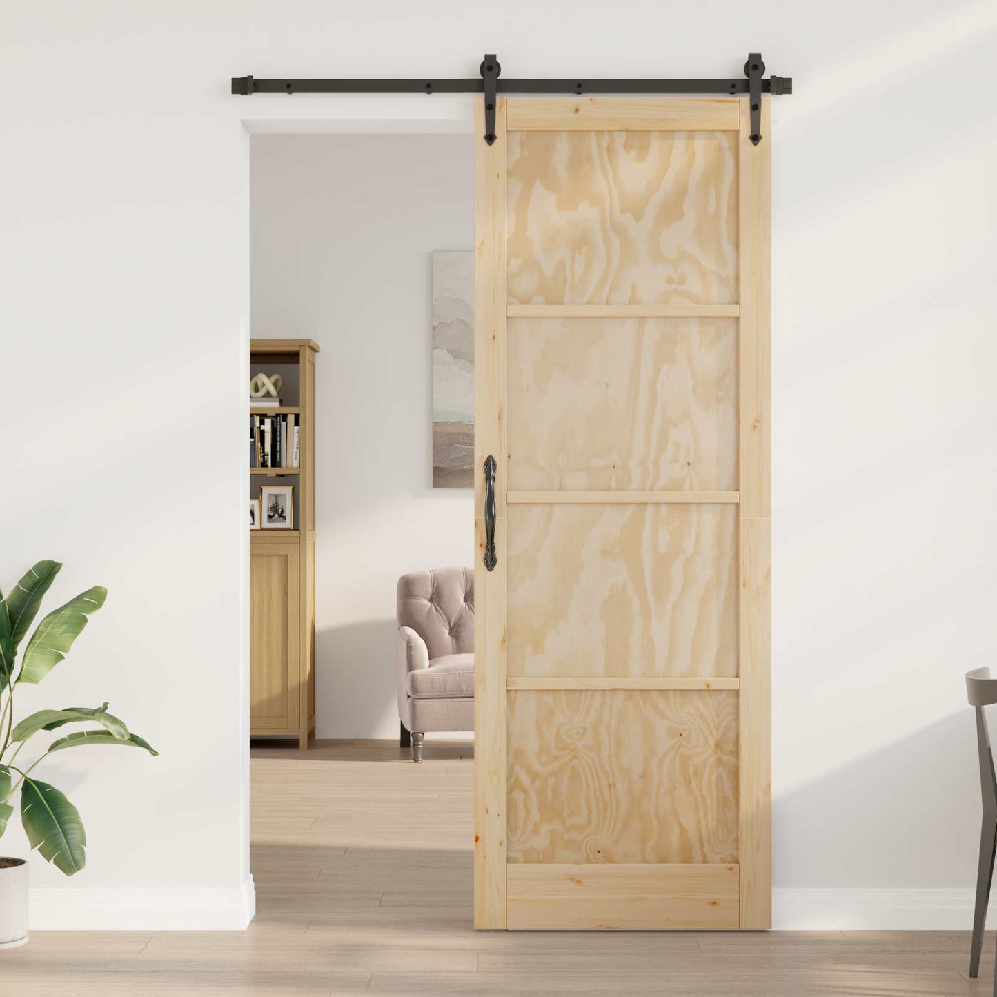 vidaXL Sliding Door ORKDAL Natural 83 x 232 cm Solid Pine Wood